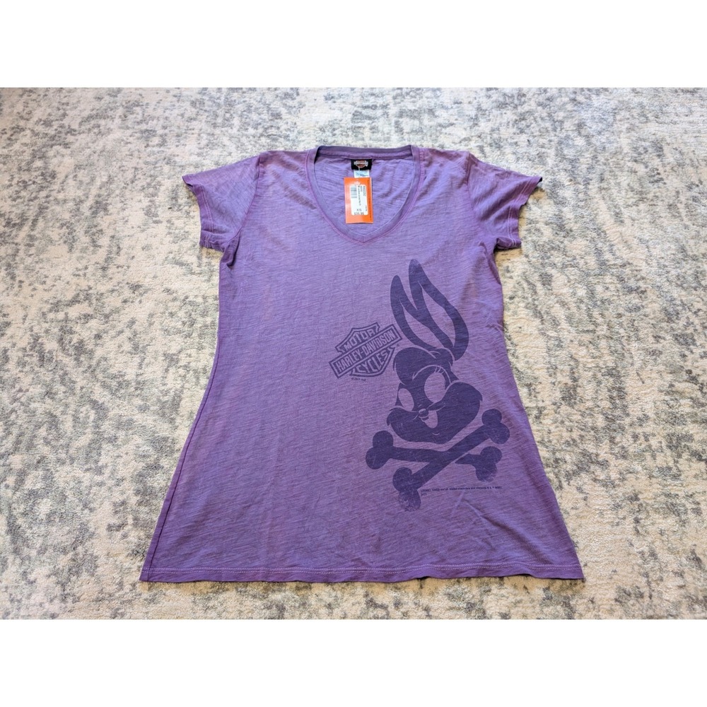 Harley-Davidson Purple Cotton Tee Looney Tunes Lola Bones Discontinued New XS